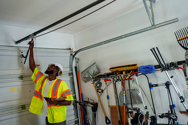 Professional Garage Door Panel Replacement technician working in Waverly, NY